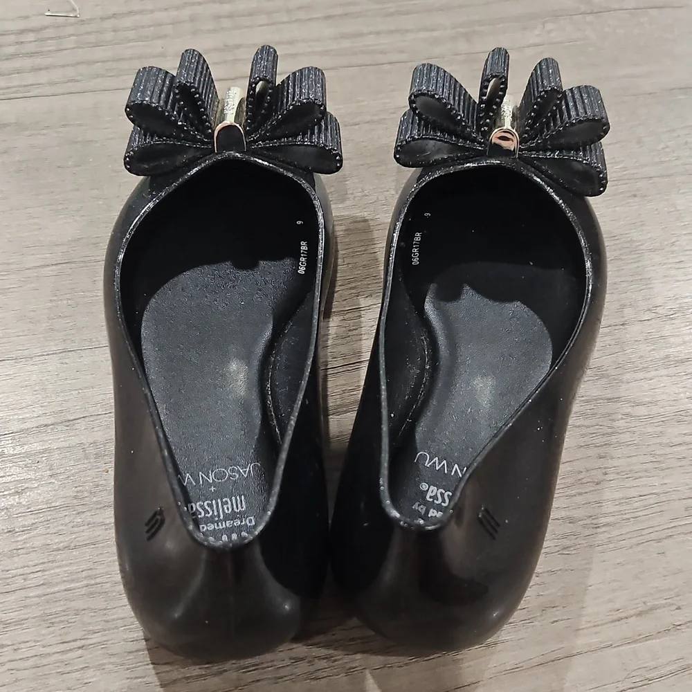 Mel by Melissa Space Love x Jason Wu Black Glitter Ballet Flats Shoes
